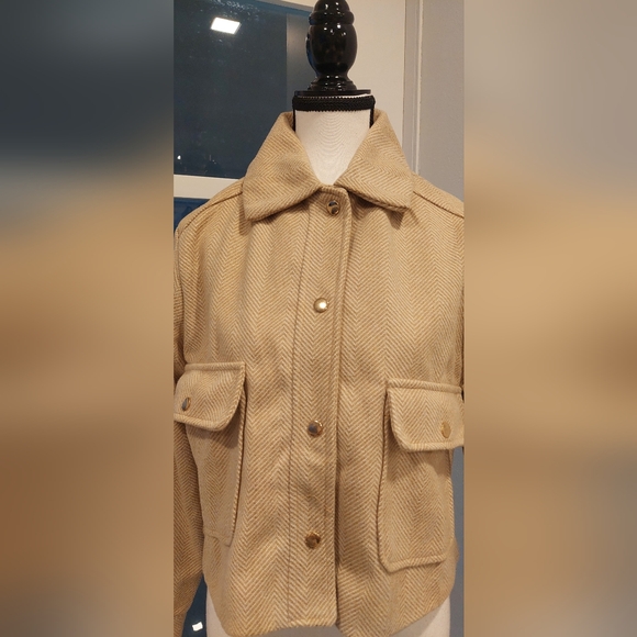 Fashion Nova Tan Blazer with Gold Accents - Picture 2 of 10